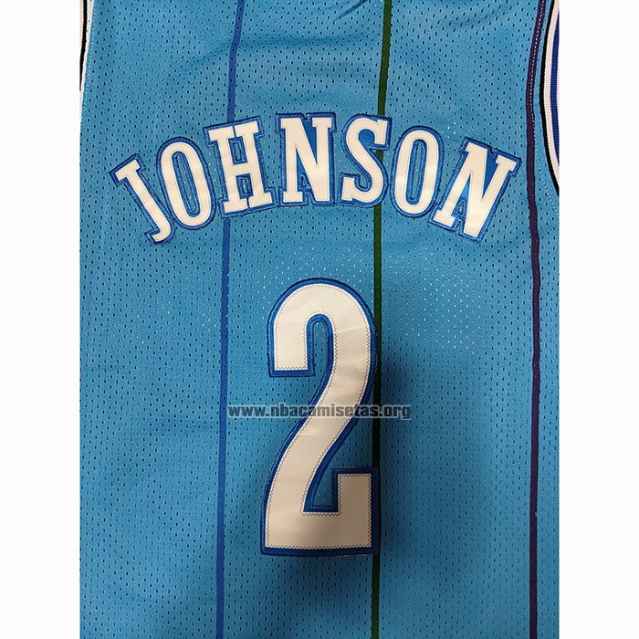 Camiseta Charlotte Hornets Larry Johnson NO 2 Retro Azul